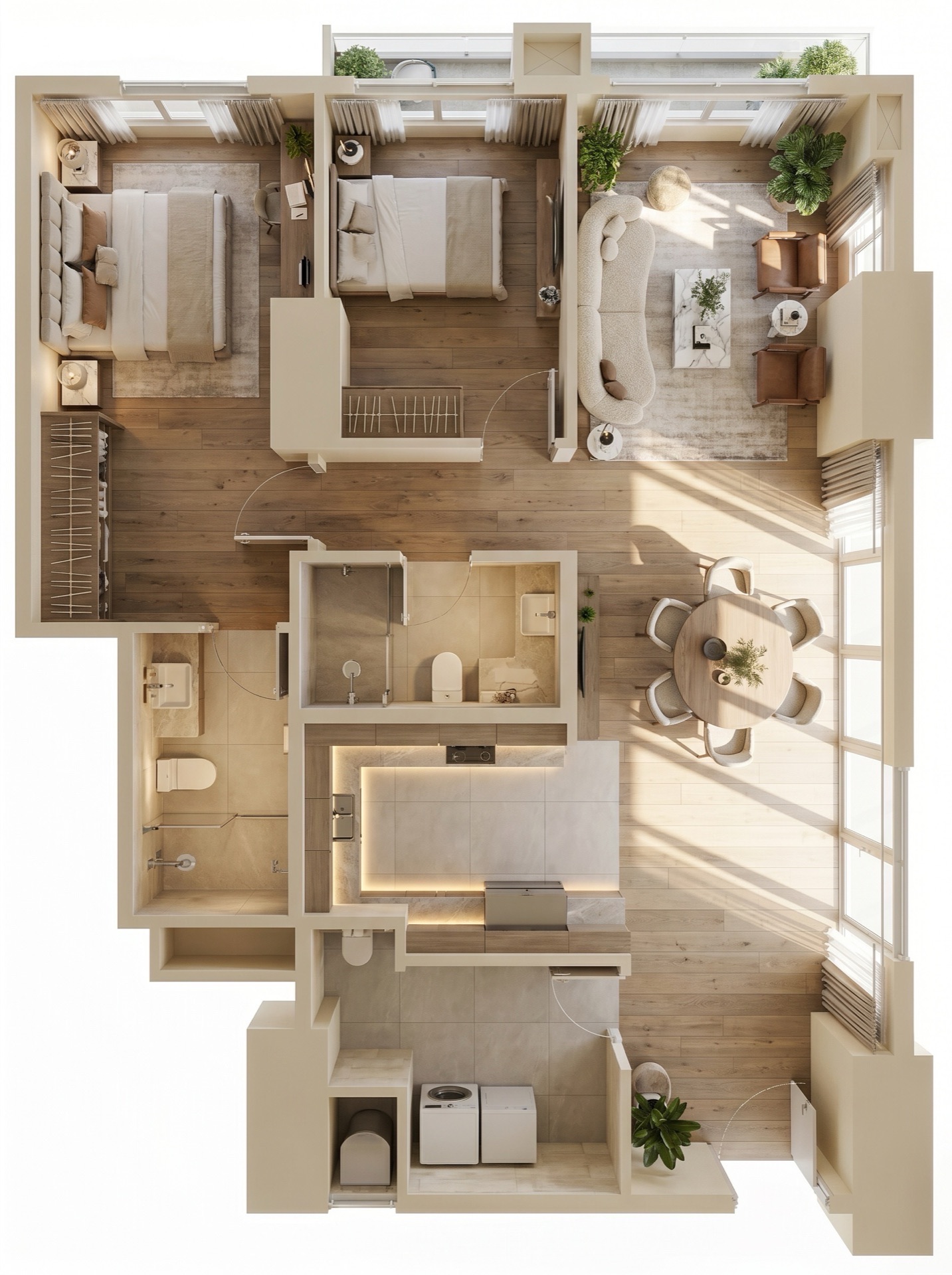 2 Bedroom Layout