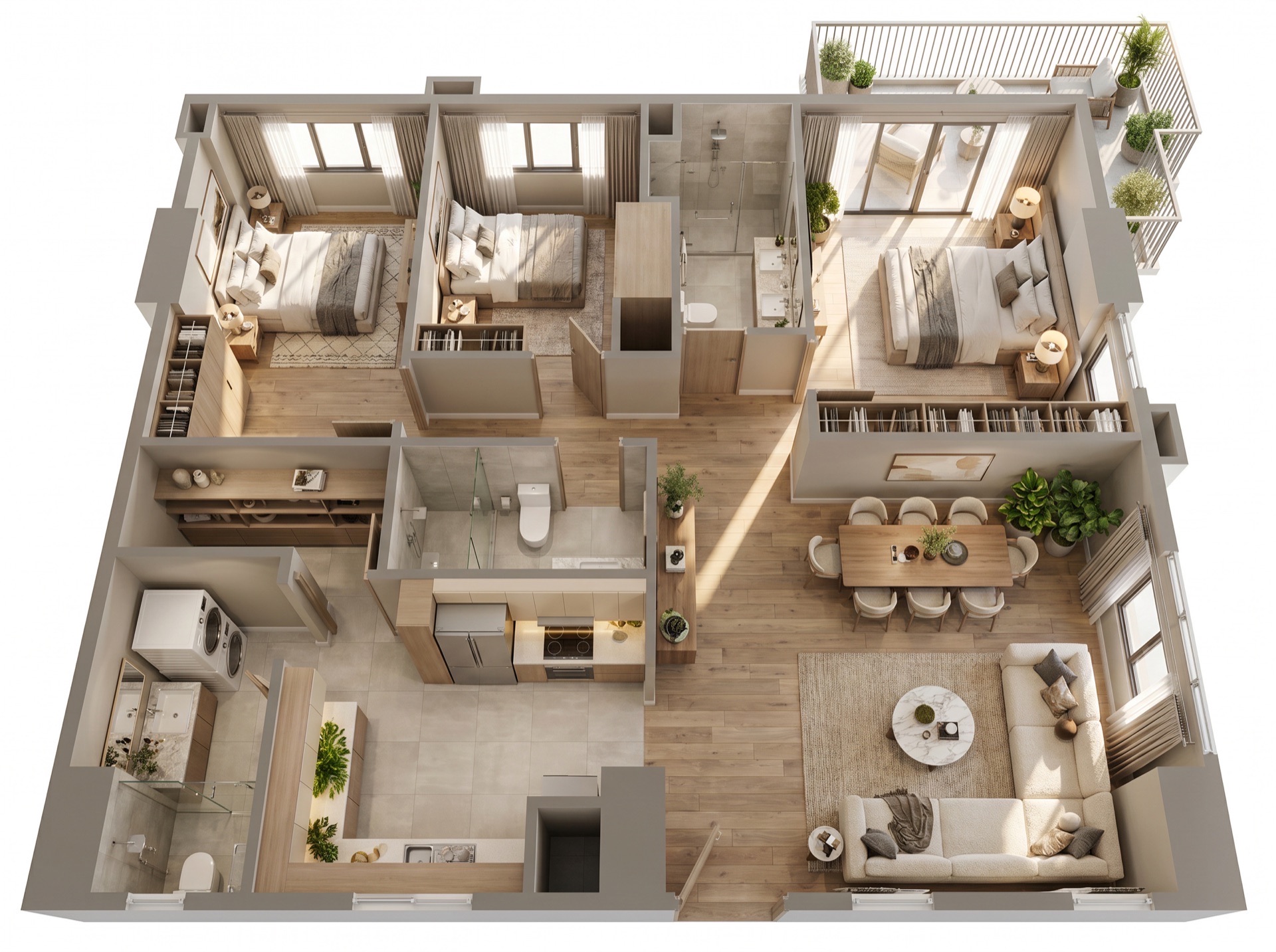 3 Bedroom Layout