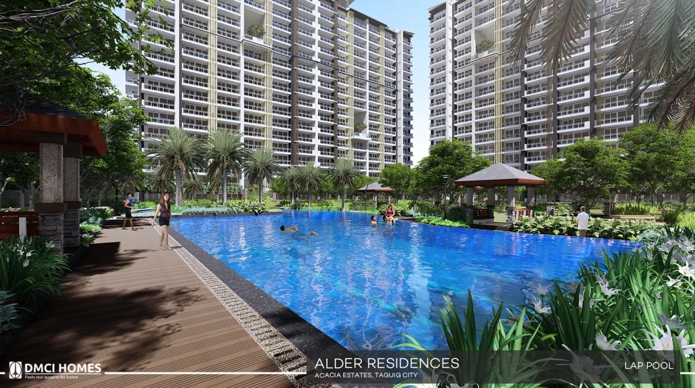 Alder Residences lap pool, official DMCI Homes photo