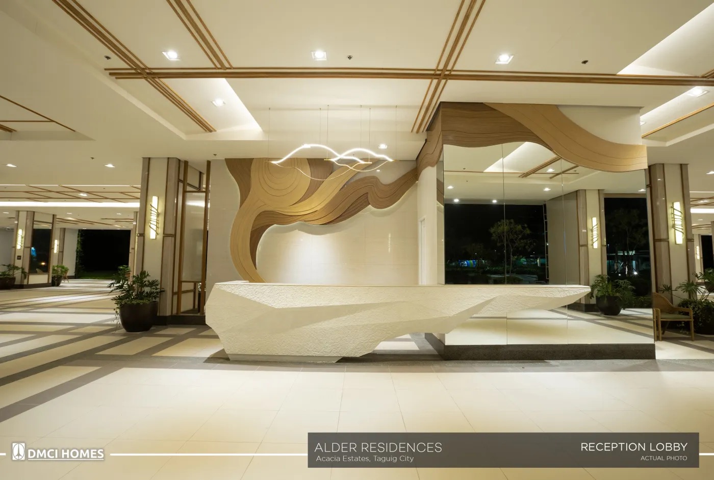 Alder Residences reception lobby, official DMCI Homes photo