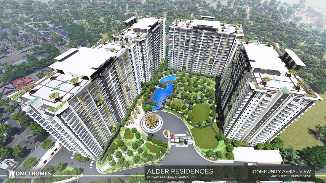 Alder Residences aerial community view — DMCI Homes Acacia Estates, Taguig