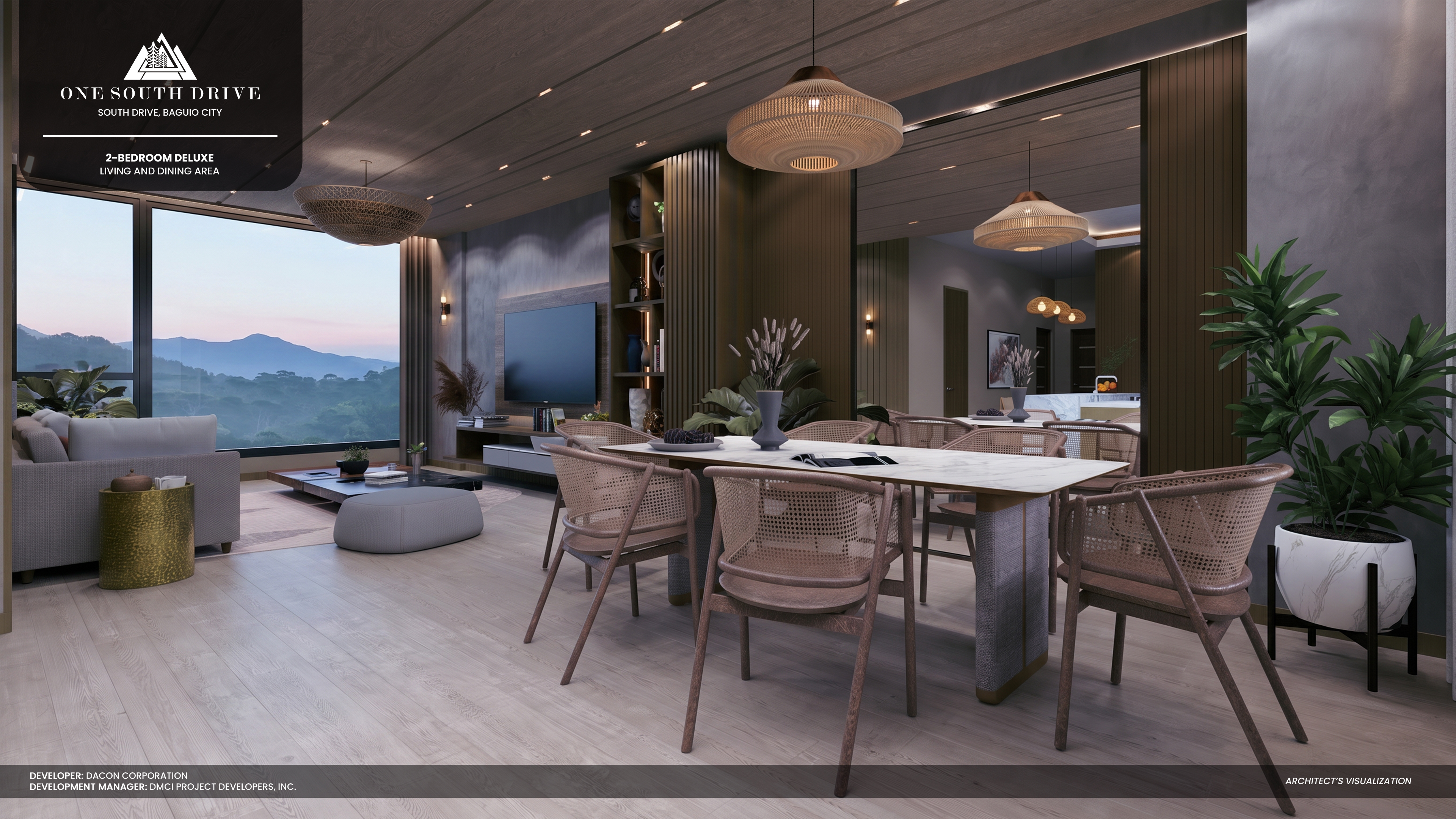 Living & Dining — 2BR Deluxe, One South Drive