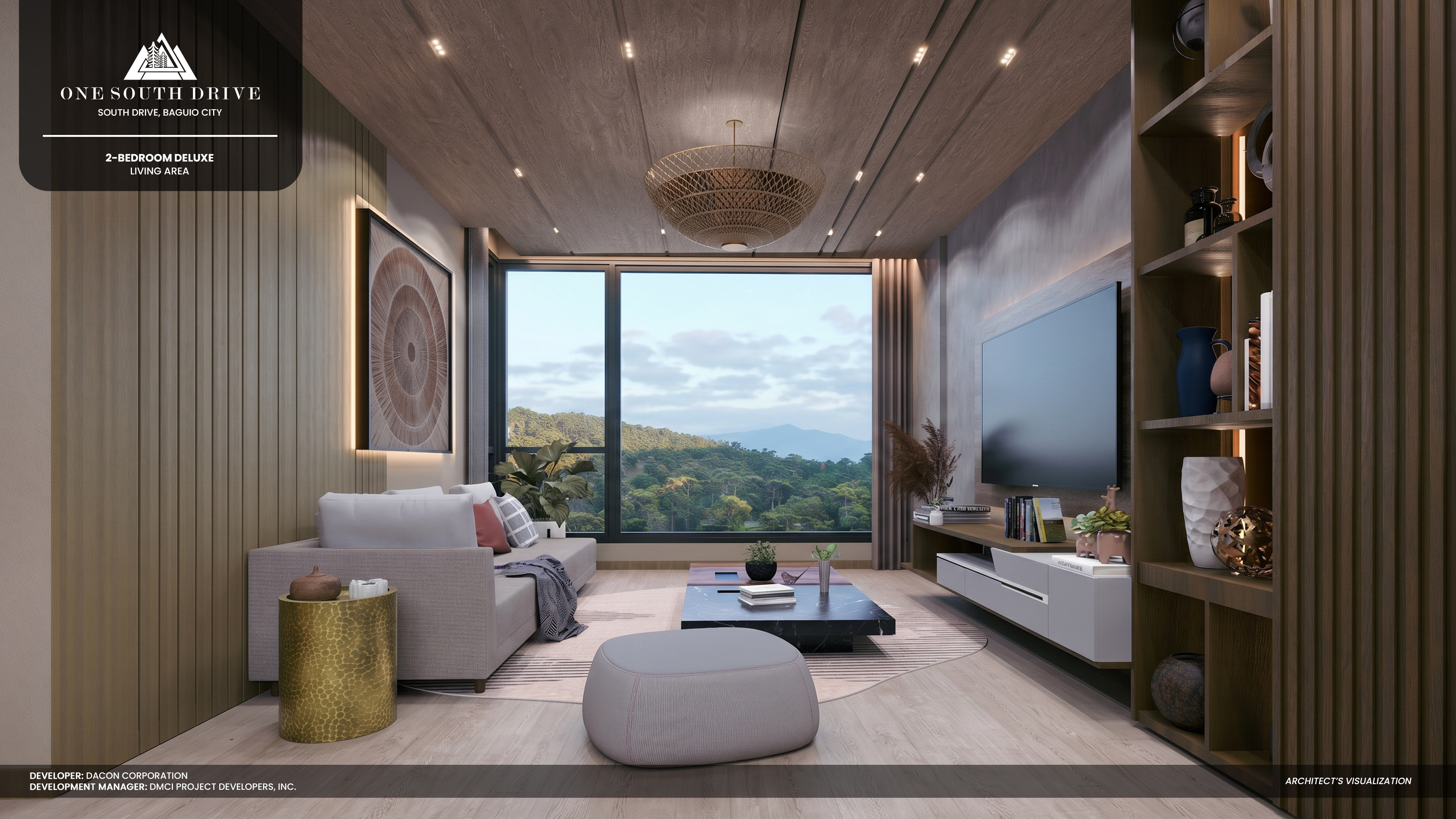 Living Area — 2BR Deluxe, One South Drive
