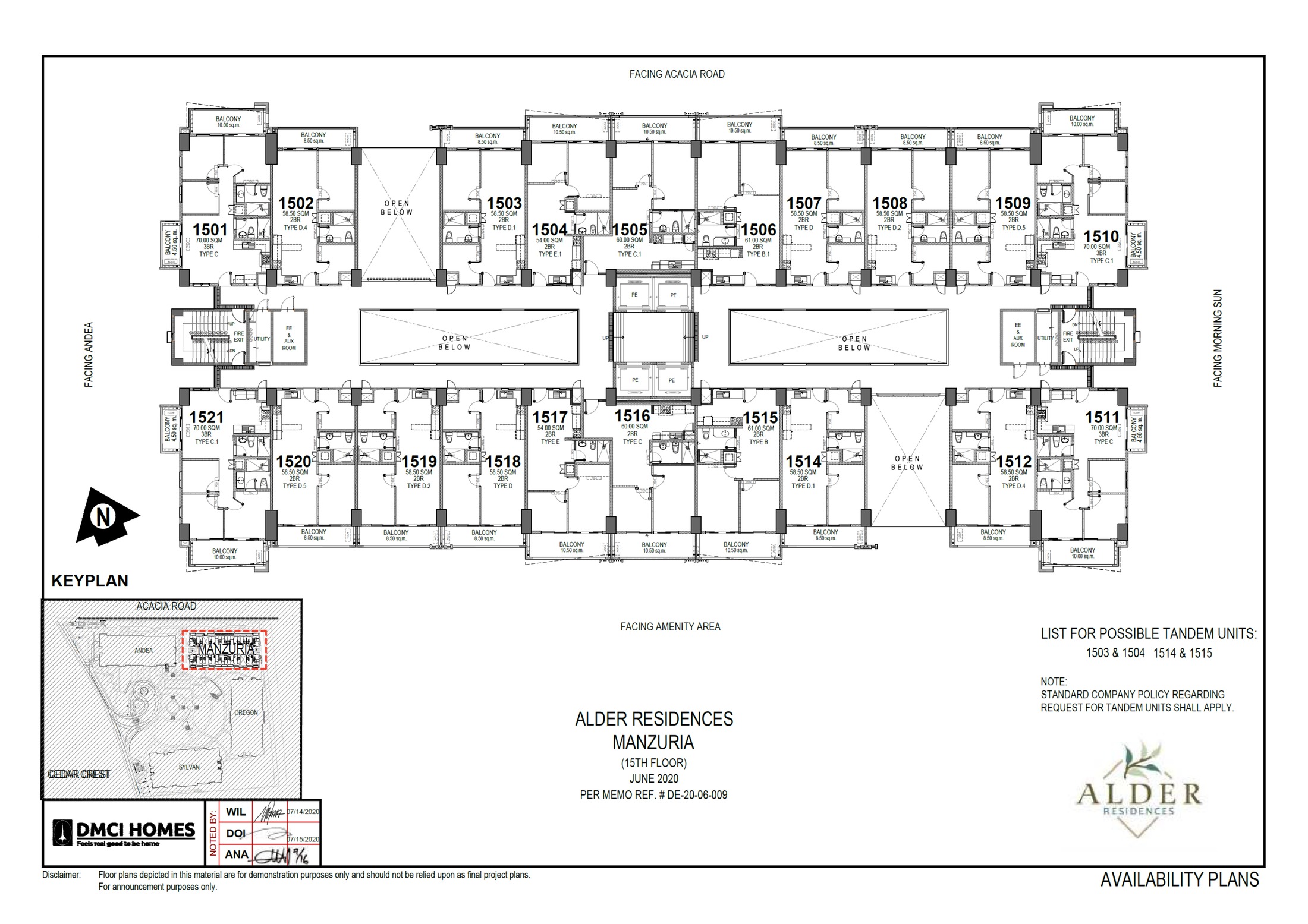 Alder Residences Manzuria 15th Floor Plan — general layout reference