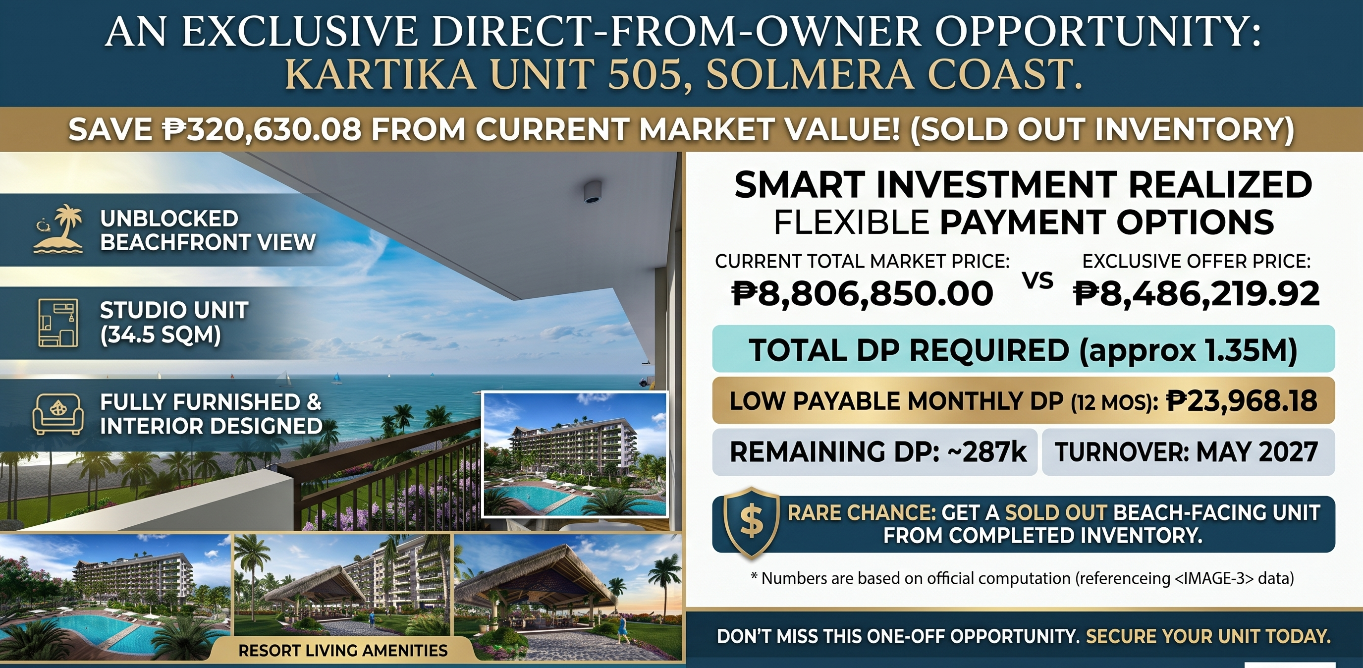 Solmera Coast Kartika Unit 505 — Beachfront Haven